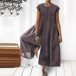 Plus Size Pullover and Jumpsuit Women's Wide Leg Pullover Short Sleeve Ruched Jumpsuit Summer Casual Trousers