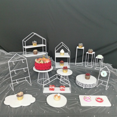Decoración de mesa de postre de estilo europeo soporte de exhibición bandeja de pastel Decoración de mesa de boda traje creativo té de la tarde Merienda soporte image 19