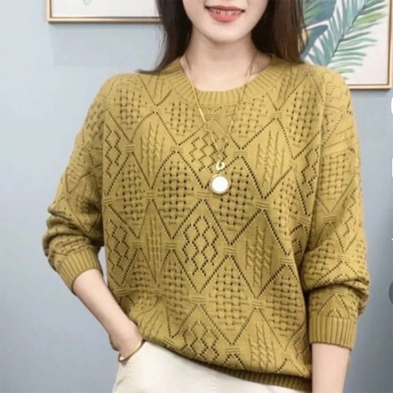 丸首ニットの底のシャツの女性のプルオーバー|undefined