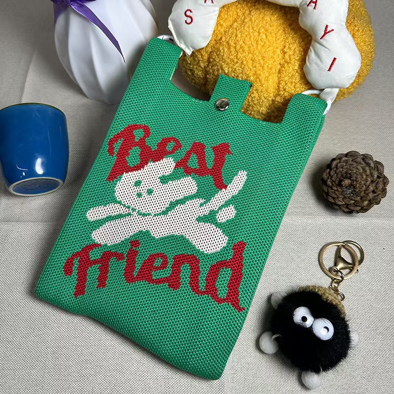 [녹색고양이] 흰색 손잡이 + 어깨끈