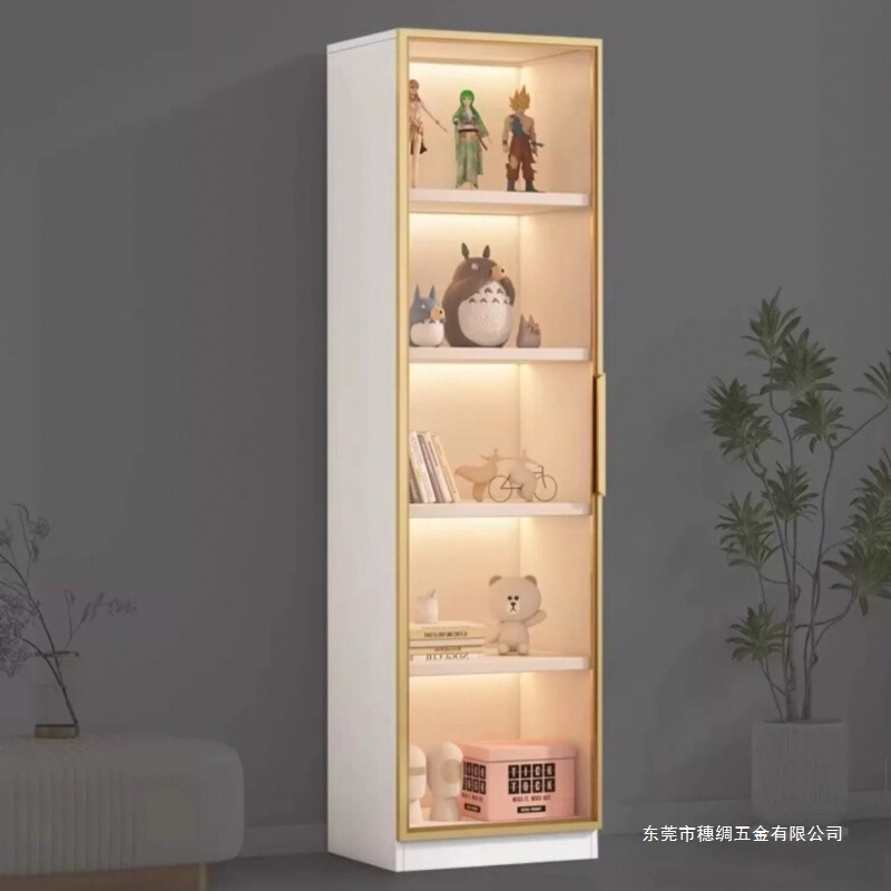 书柜展示柜可移动落地一体组合置物酒柜家用客厅窄边透明玻璃门厂|undefined