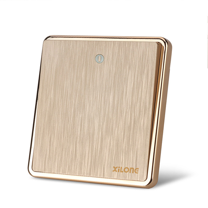 86 brushed champagne gold home switch a single control panel single single wall switch socket panel wholesale
