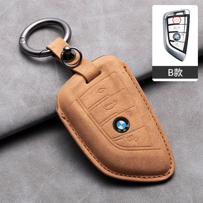 Car key bag, BMW hollow key set 5 - bmw-type-b-hollow-brown-ring-rope