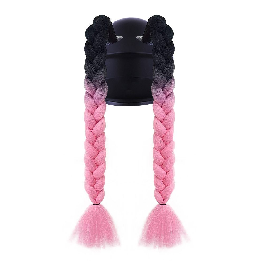 Peluca trenzada decorativa para casco de motocicleta
