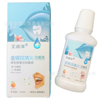 北冰洋金銀花清火含漱液漱口水漱口液250mL清新口氣木糖醇香橙味