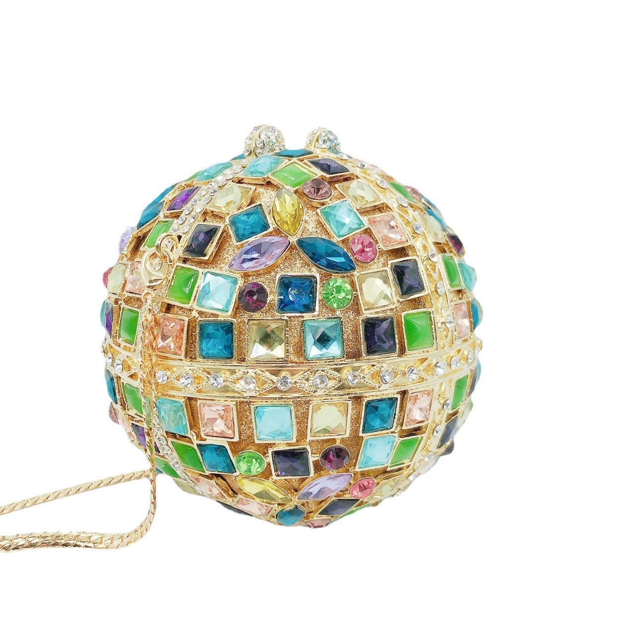 Selección estricta transfronteriza nueva bolsa de diamante de vidrio colorido bolsas de cena de diamantes bolsas de mano bolsas de mujer