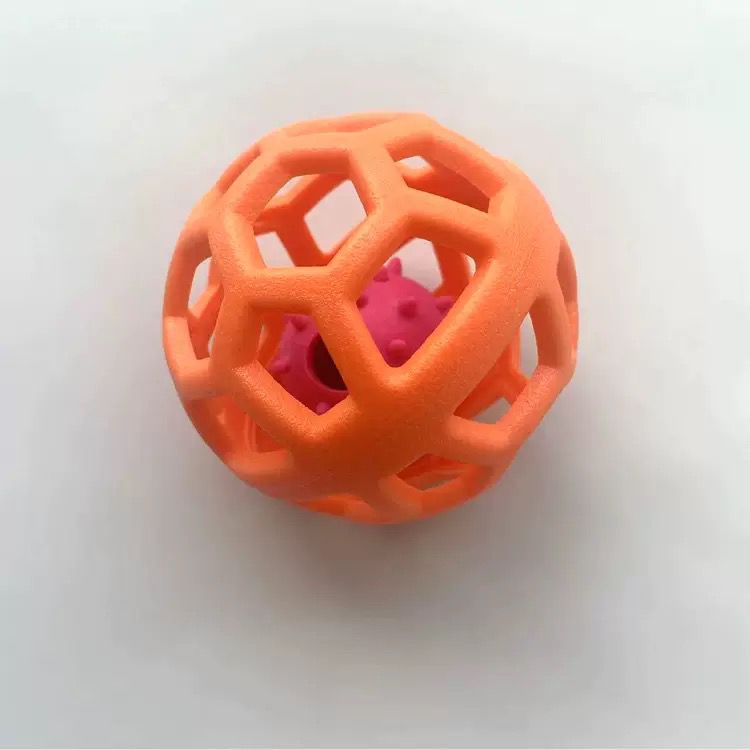 Pet Bell Durable TPR Geometric Hollow Ball Dog Toy For Boredom Relief And Teeth Grinding_voghion.com