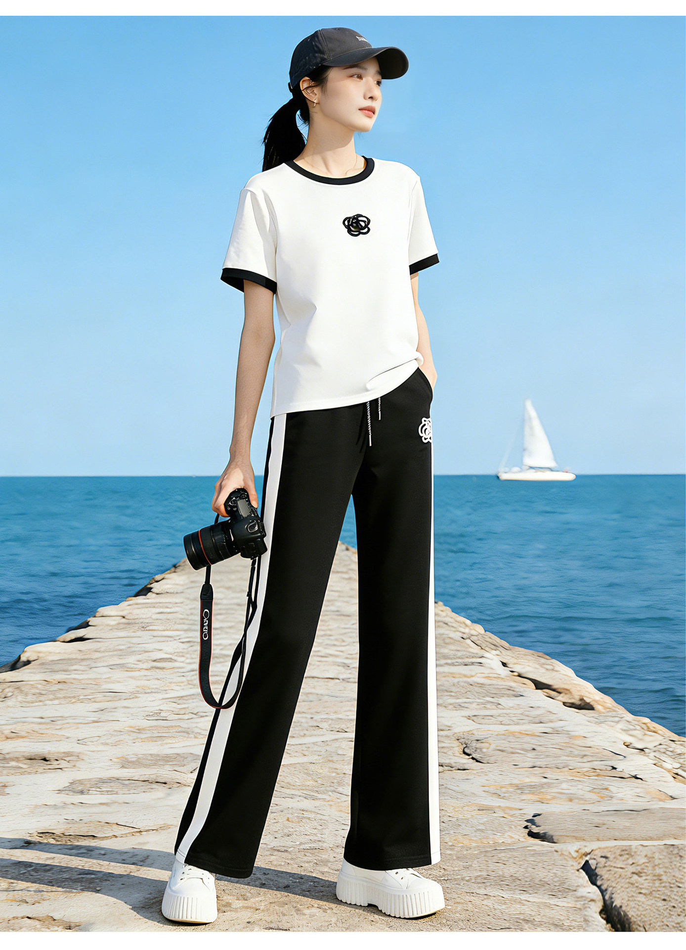 Women's Clothing Camellia Themed Petite Women's Two Piece Set Slimming Sporty Casual Summer Outfit Inspired Sophisticated_ecoleips.com