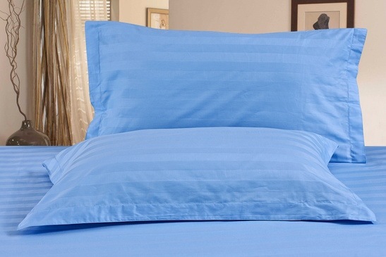 블루 새틴 코튼 두껍게 베갯잇이