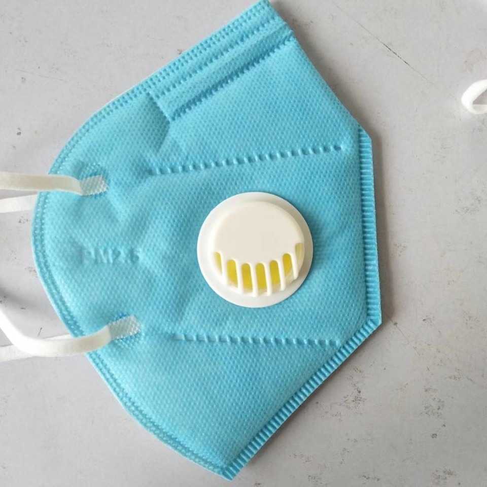 防尘防水透气熔喷布无纺布多层防护口罩现货KN95成人带呼吸阀口罩