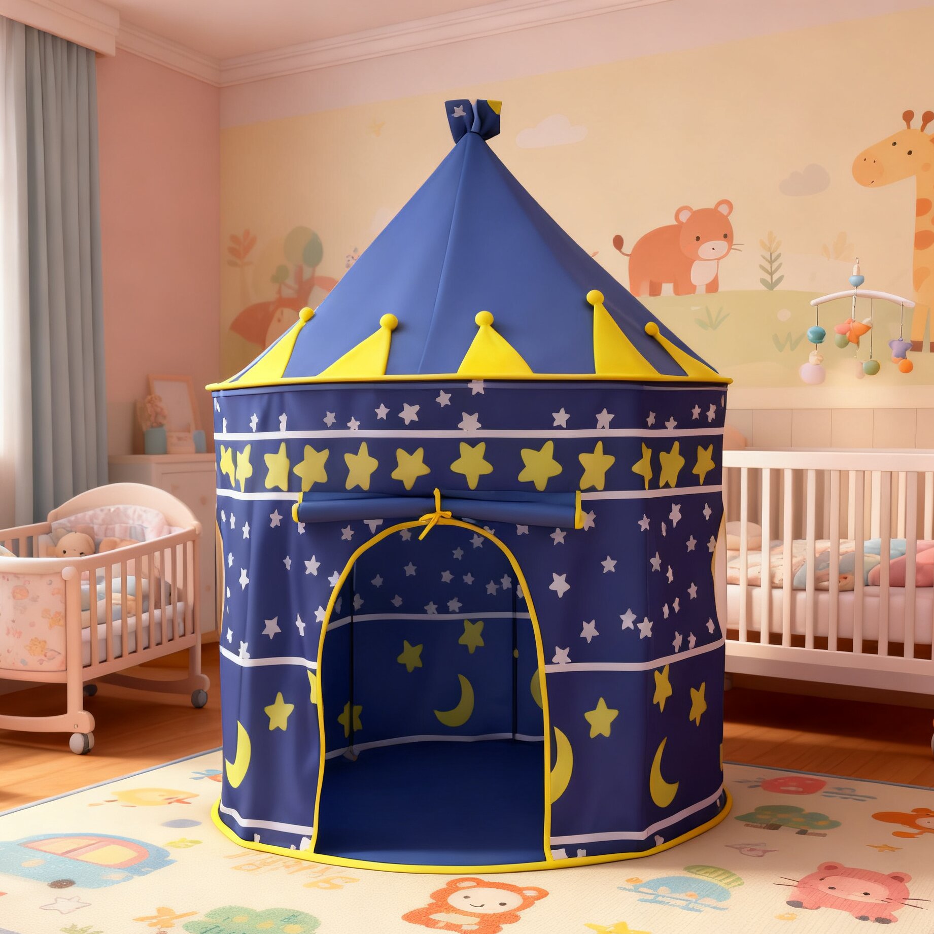 Procesamiento personalizado tienda de campaña para niños princesa castillo secreto casa de juegos bebé cama interior portátil pequeña tienda de campaña