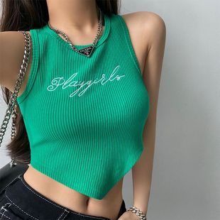 Summer short sports base tank top with a round collar sleevless, 2026 years, Korean style