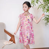 Платье-чонсам для девочек Hanfu платье лето 2025 новый новый детский новый китайский стиль улучшенная юбка