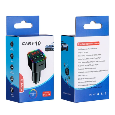Car mp3, Phone Charger Fast Charging with - f10-supports-u-disk-tf-card