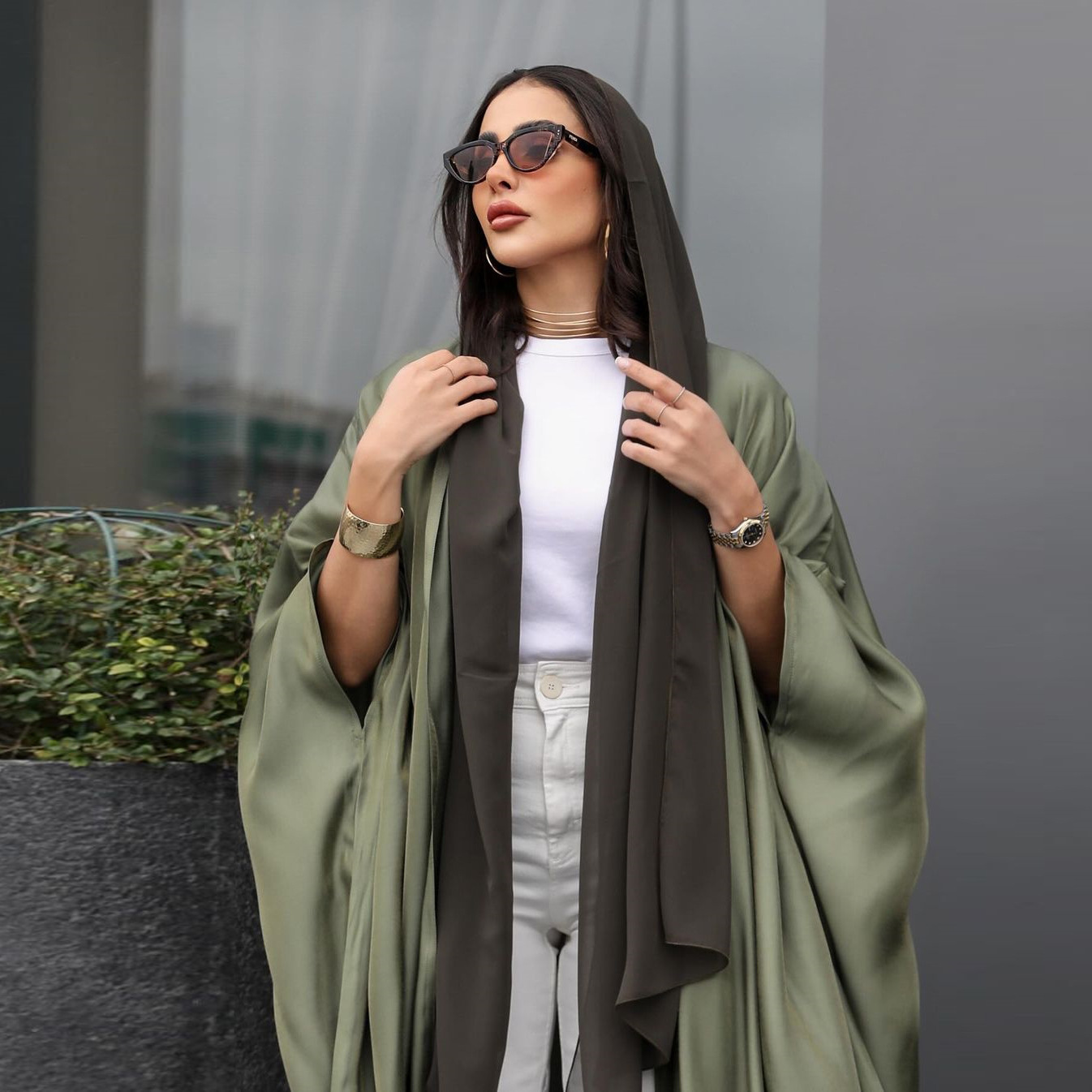 MQ129 Middle East Modest Fashion Abaya Cardigan Batwing Sleeve Long Robe European Muslim Women's Clothing_ecoleips.com