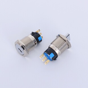 19mm key knob metal button switch 22mm double Open double closed stainless steel switch