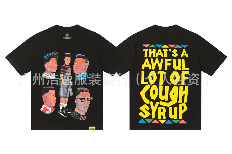 あれ。 SA AWFUL LOT OF COUGH SYRUP メンズ ヒップホップ ラップコラボ 半袖Tシャツ|undefined