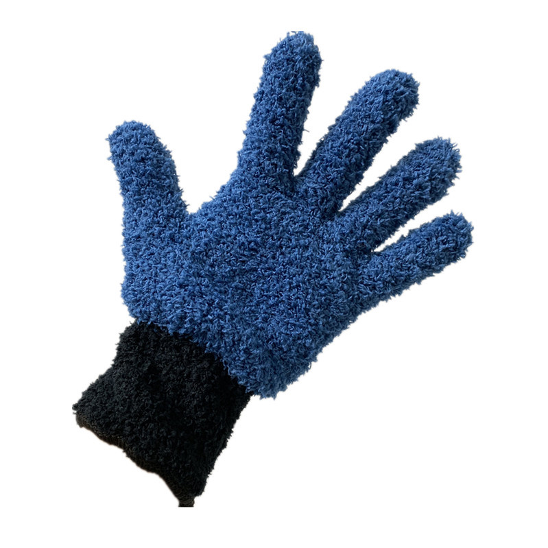 Amazon transfronteriza de dos colores de costura guantes de eliminación de polvo guantes de limpieza de microfibra limpieza del hogar guantes de pulido