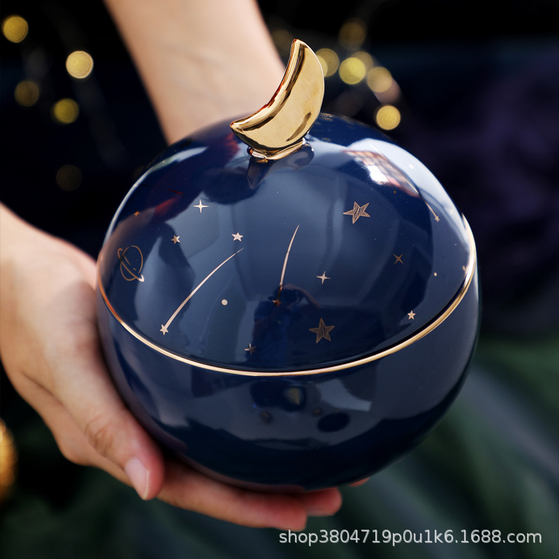 Modern High-end Household Living Room Ornaments Snacks Cookie Box Candy Jar Nordic ins Light Luxury Ceramic Storage Jar