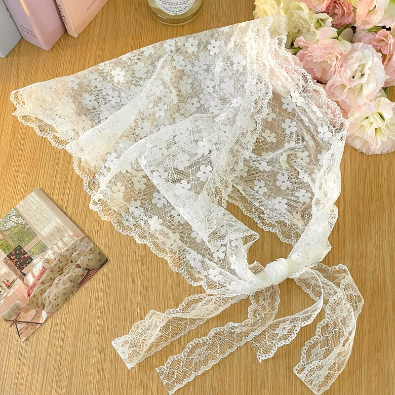 Knitted retro scarf, high-quality vintage style — patterned headband & triangular kerchief