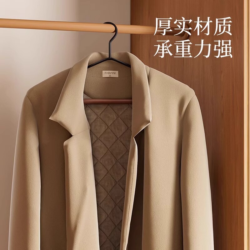 新款铁艺榉木衣架防滑无痕轻奢高端衣服架子家用成人宽肩西服衣撑|undefined
