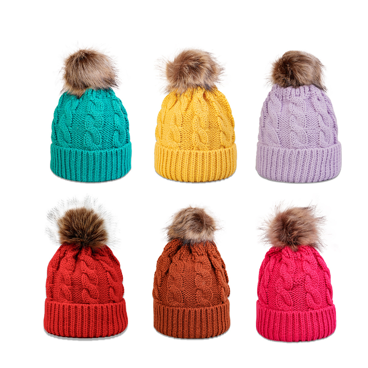 Autumn And Winter New Twist Knit Hat Wool Ball Fashion Trend Warmth Pure Color Woolen Hat display picture 15