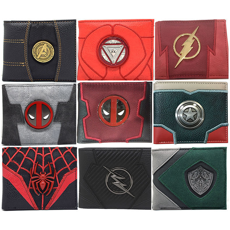 Héroe de dibujos animados de metal parche cartera anime una pieza Dragon Ball ataque gigante vintage moneda monedero cartera