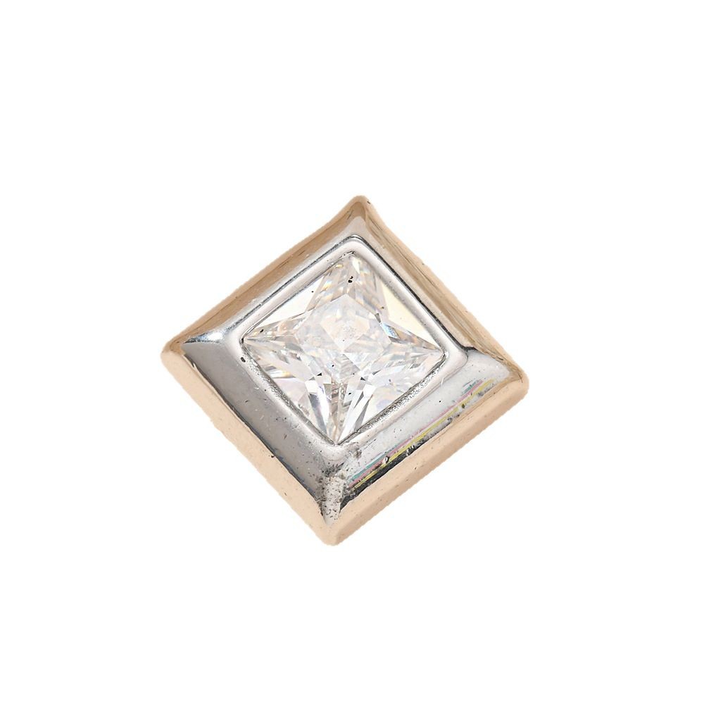 Un solo colgante de estilo europeo y americano joyas de acero inoxidable colgante cuadrado de zircón temperamento universal collar pulsera accesorios DIY