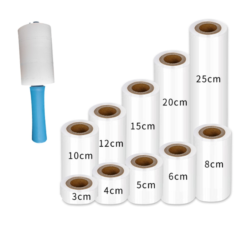 Película estirable de PE, película para envolver, película para embalar, película para manipular, película industrial adhesiva, rollo pequeño de película para sellar, mango portátil