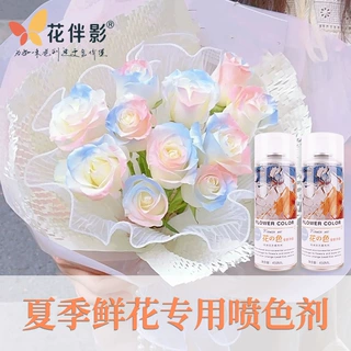 450ml花色网红鲜花喷漆碎冰蓝染色剂自喷彩喷着色剂花艺包装材料