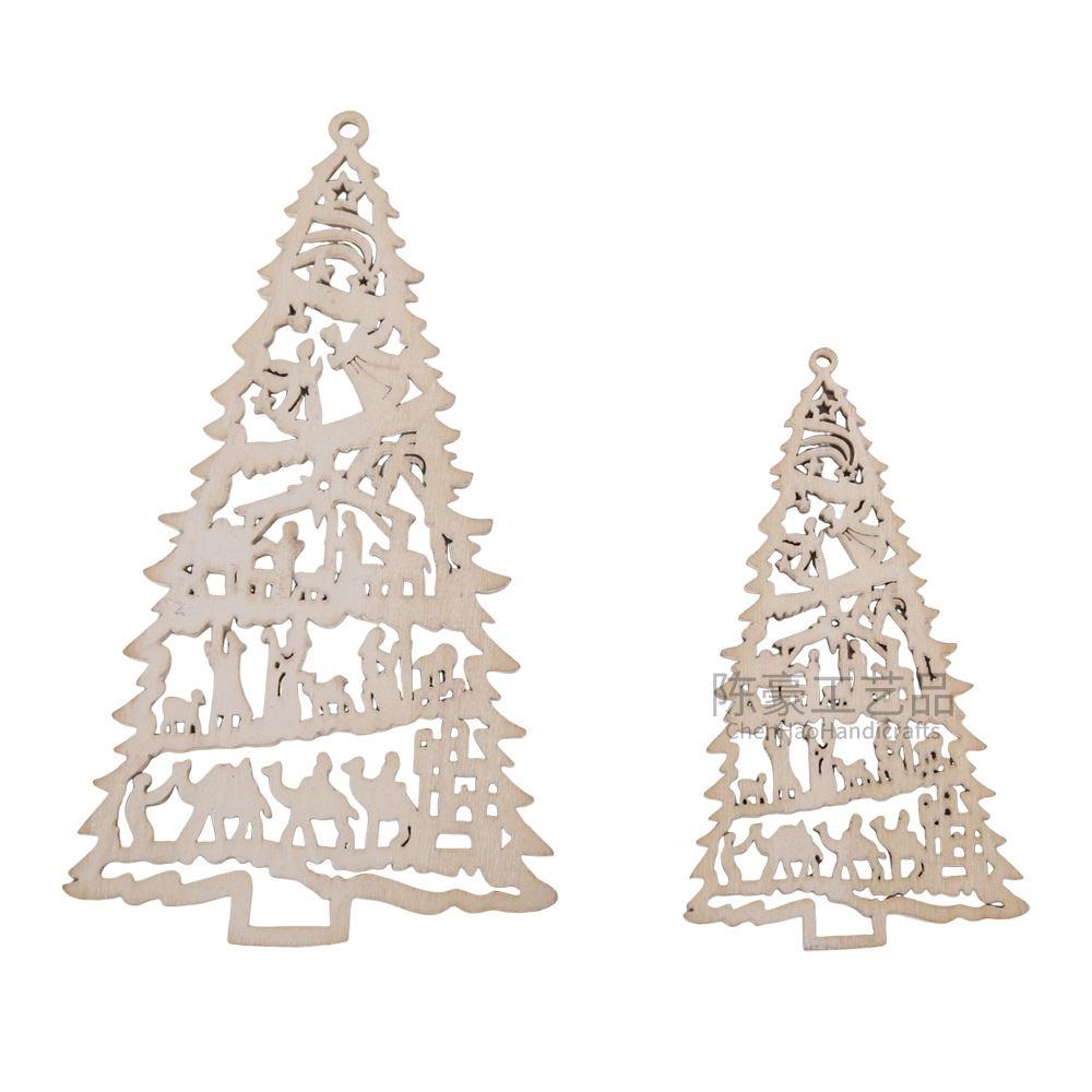 Colgante transfronterizo árbol de Navidad decoración colgante madera hueco Navidad colgante atmósfera de Navidad