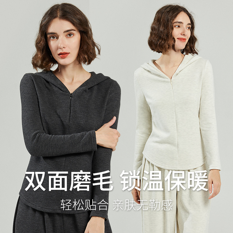 base body-friendly velvet sweatshirt with hood