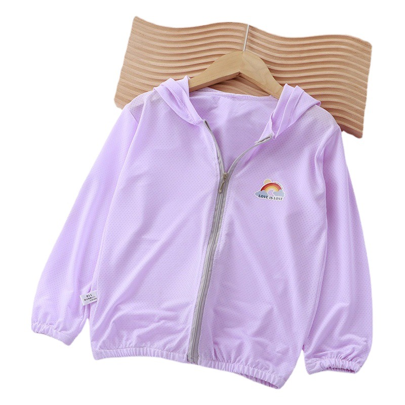 2023 abrigo de Sol de verano para niños chaqueta delgada para hombres y mujeres chaqueta de seda de hielo transpirable ropa para hombres y mujeres al por mayor image 1