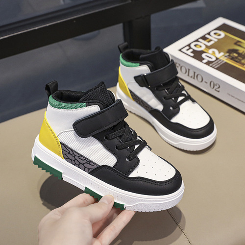 Children's Platform Shoes High-Top Boys' Shoes Kids' Sports Shoes Casual Shoes for Middle Children Trendy Shoes Spring and Autumn