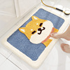 大江 Cartoon animals velvet carpet floor cushion home bathroom door bathroom anti -sliding pad water absorption foot pad