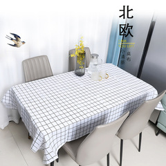 Hollywood North European Checkered Oil-Proof Coffee Tablecloth Tablecloth Waterproof Washable Dining Tablecloth PEVA Tablecloth Oil-Proof Table Mat