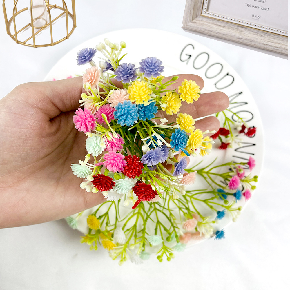 Artificial de goma suave estrellado falso flor DIY horquilla Garland Ropa Accesorios boda arreglo floral fotografía apoyos flor decorativa