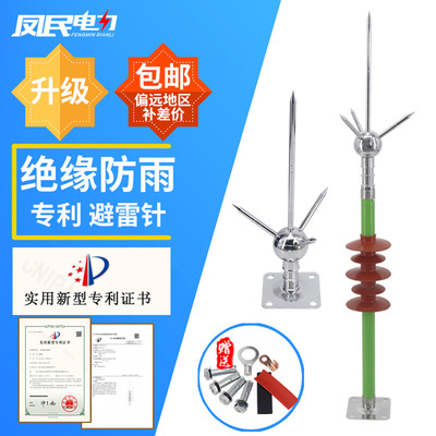绝缘防雨避雷针铜质家用屋顶室外工程不锈钢接闪器防雷接地装置