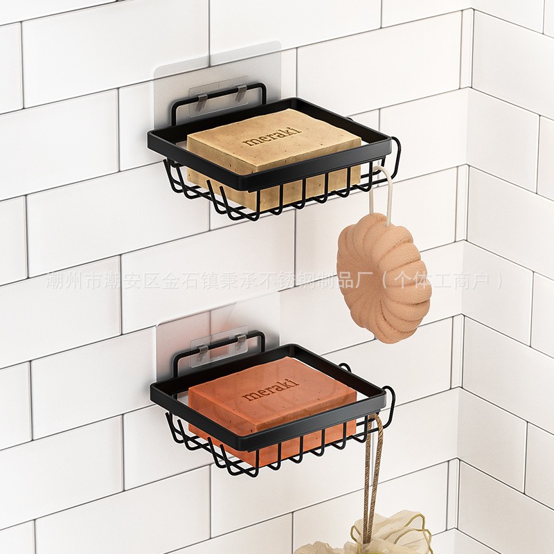 Rack de almacenamiento de artículos de baño sin perforación Rack de almacenamiento de jabón de baño casero