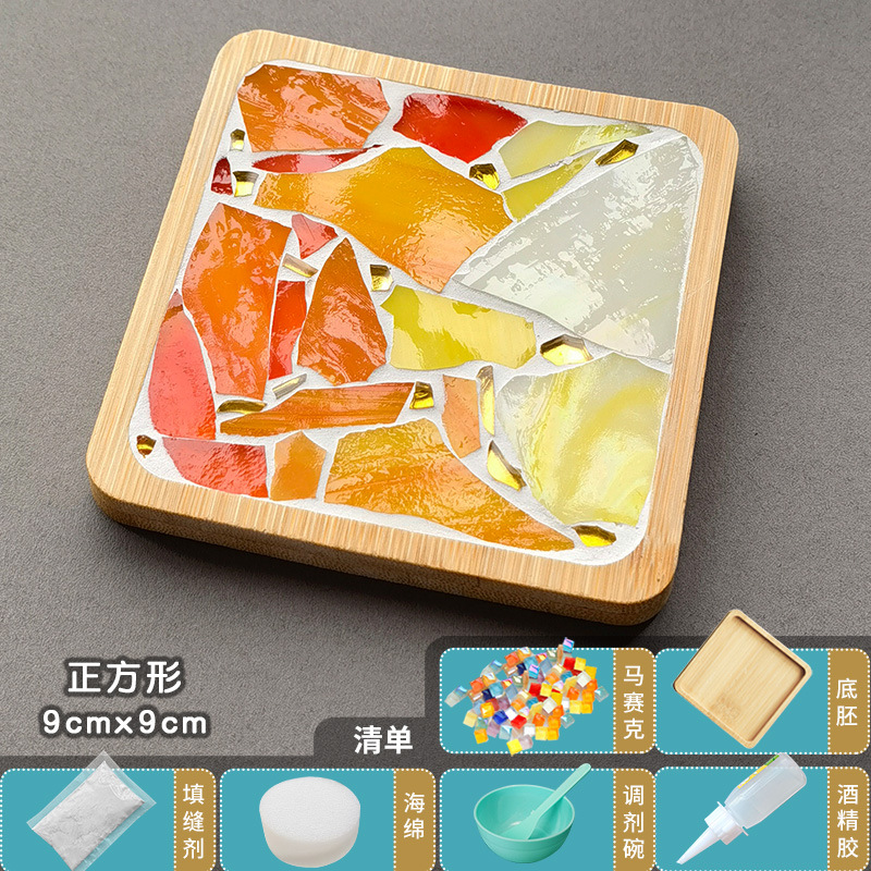Regalo posavasos de mosaico hecho a mano bricolaje estudiante paquete de material hecho a sí mismo actividades de jardín de infantes Día de la madre mercado nocturno estilo caliente