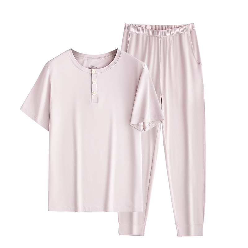 60 pijamas de mujer de primavera y verano de algodón modal, pantalones de manga corta, estilo delgado, estilo delgado informal, servicio a domicilio