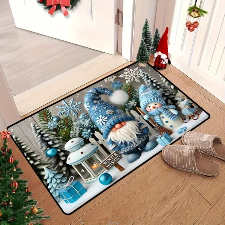 Amazon transfronterizo puerta de entrada alfombra de suelo de lana de cristal de Navidad alfombra de suelo de lana de cristal americana fácil de cuidar alfombra de pies resistente al desgaste image 16