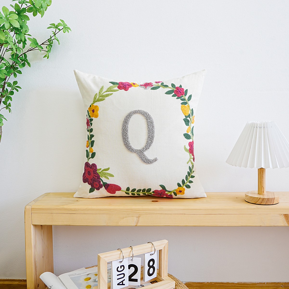 Letras transfronterizas personalizadas toallas bordadas almohada cubierta de sofá sala de estar almohada cubierta de respaldo cubierta de alta calidad sin núcleo