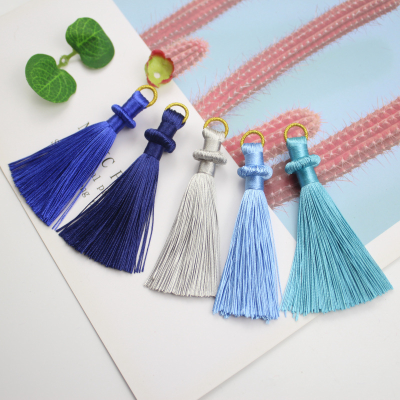 7cm Mushroom Shaped Polyester Tassel Accessory Earrings, Fashion Line Tassel Earrings, Direct Manufacturer Sales