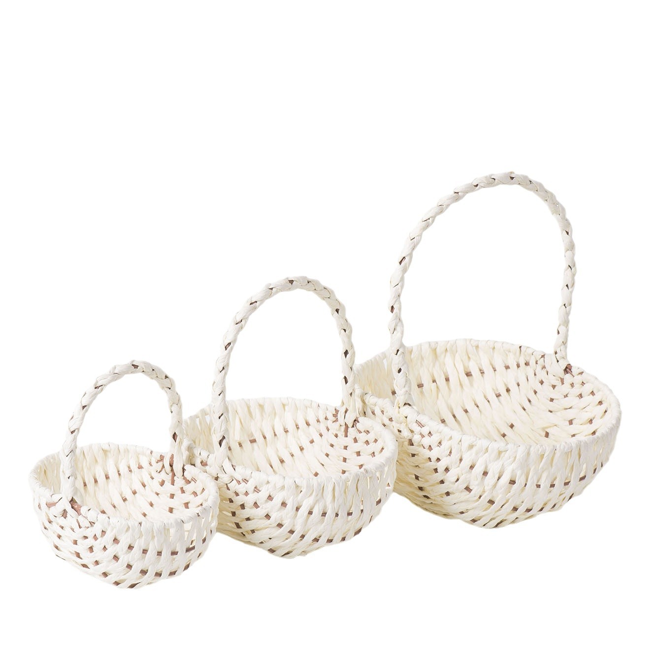 Cesta de flores de tejido de cuerda de papel flor seca flor flor flor floral ramo de simulación decoración para el hogar acompañante de regalo de la luna huevo fruta cesta