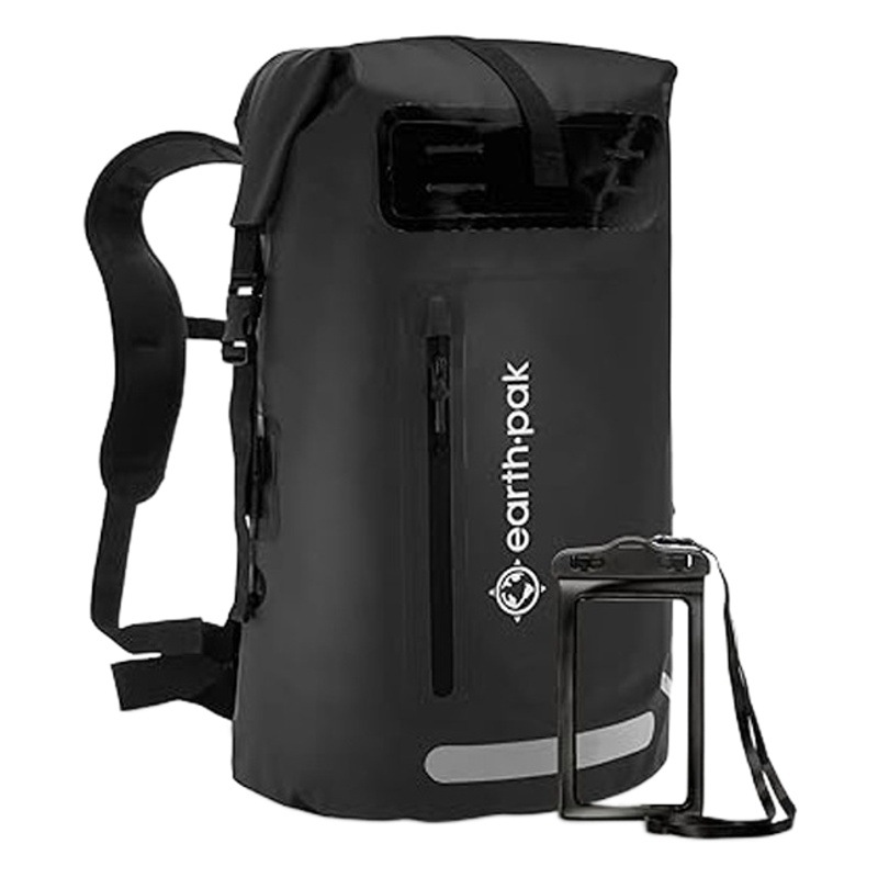 Mochila impermeable personalizada para montañismo al aire libre de PVC, mochila impermeable ligera de gran capacidad estilo camping con almacenamiento húmedo y seco