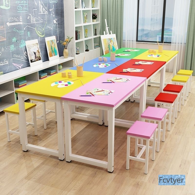 Laiou Painting Color Studio Learning Table Primary and Secondary School Students Table Handmade Kidsren Kindergarten Desks and Chairs Modern