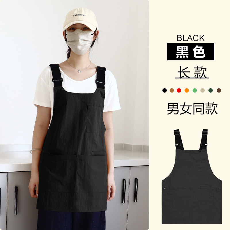 Comercio exterior delantal de lona impermeable logotipo personalizado sala de arte barista ropa de trabajo caballo clip delantal casero chaleco