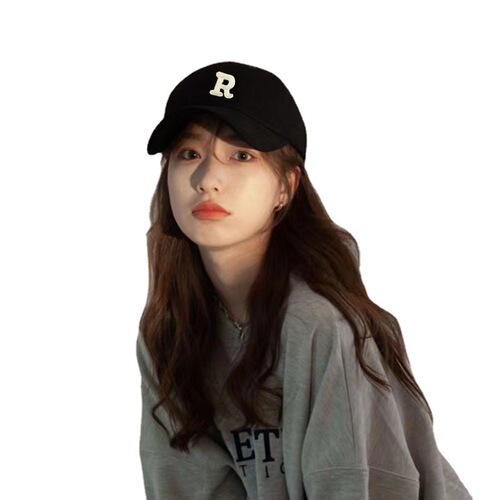 Letter embroidered fashionable baseball cap for women, deep top, wide brim, casual peaked cap, Korean version, versatile, face-showing, small sun protection hat