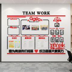 企業團隊員工風采文化牆辦公室牆面裝飾公告欄牆貼公司勵志宣傳板